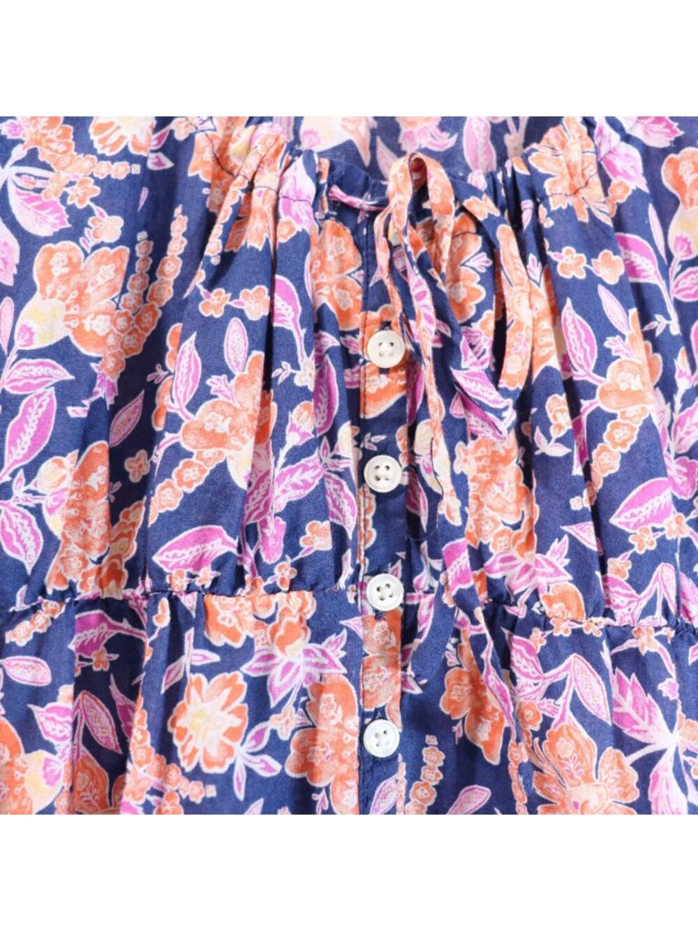 J.Crew Painted Block Print Cotton Voile Beach Dress S Navy Orange Button Front - Picture 16 of 16